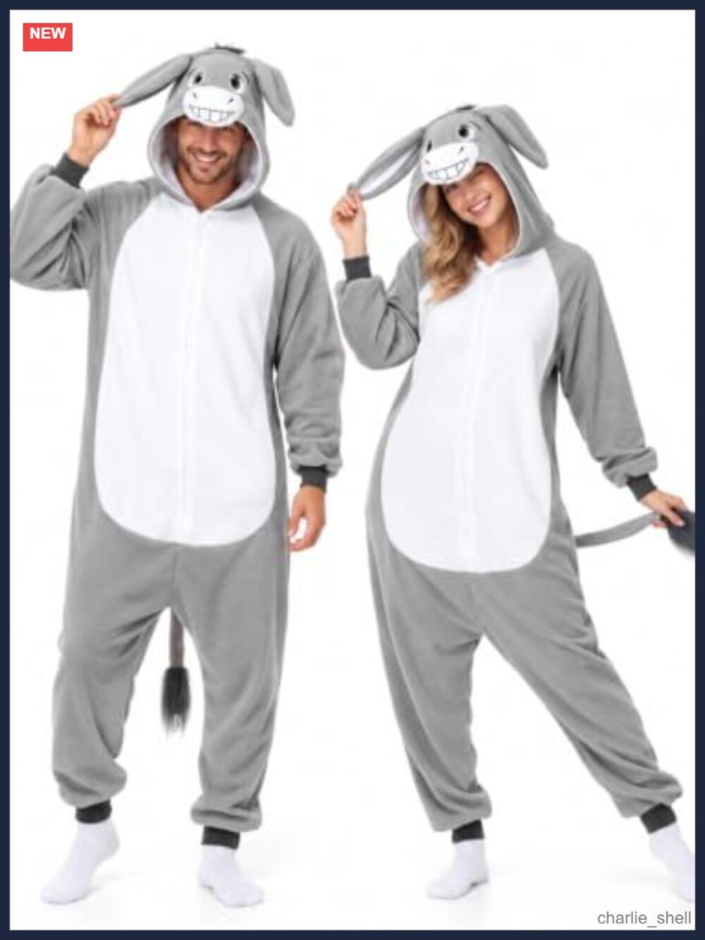 Unisex Donkey Onesie Costume Fleece One-Piece Pajamas Halloween
